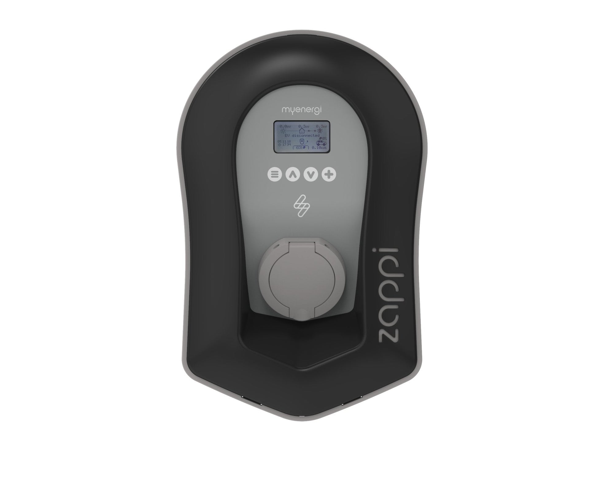 Zappi v2.1 22kw zwart incl. load balancing en opladen via zonnestroom - Slimmelaadpunt.nl